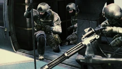 Nomad 61's Navy SEALs, preparing to descend.