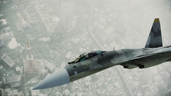 Su-37 del as eruseano Dave Jordan sobrevolando Tokio en el Assault Horizon.