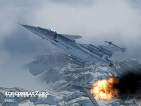 A  flying over the burning wreckage of a Bm-335