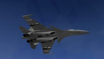 Su-37 aureliano del Escuadrón Gryphus sobrevolando Cabo Aubrey.