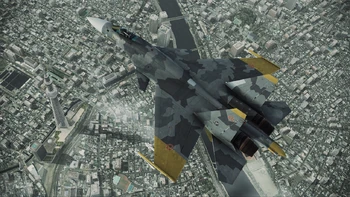 Su-37 del as eruseano Dave Jordan sobrevolando Tokio en el Assault Horizon.