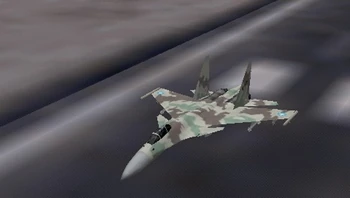 Su-37 aureliano del Escuadrón Gryphus sobrevolando la Base Aérea de Aubrey.