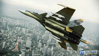 Su-37 del as eruseano Dave Jordan sobrevolando Tokio en el Assault Horizon.