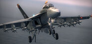 A Super Hornet preparing for a landing