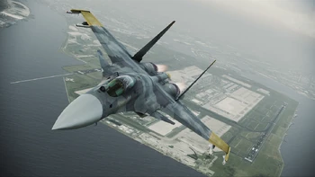 Su-37 del as eruseano Dave Jordan sobrevolando Tokio en el Assault Horizon.