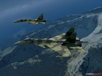 Pareja de Su-37 del Escuadrón Wardog de la OADF sobrevolando la región yuktobana de Dresdene.