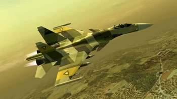 Su-37 de uno de los miembros del escuadrón belkano Gelb.