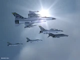 Silber team's F-4E Phantom II and F-16C Fighting Falcons