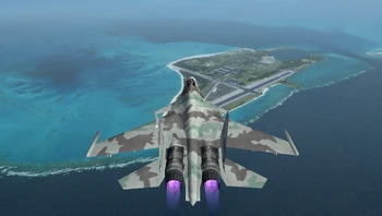 Su-37 de Martinez Security sobrevolando la isla de Midway.