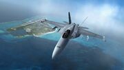 FA-18E over Midway