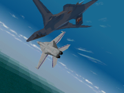 EC-17U Hornet преследуемый ньюкомовским R-101 Delphinus #1