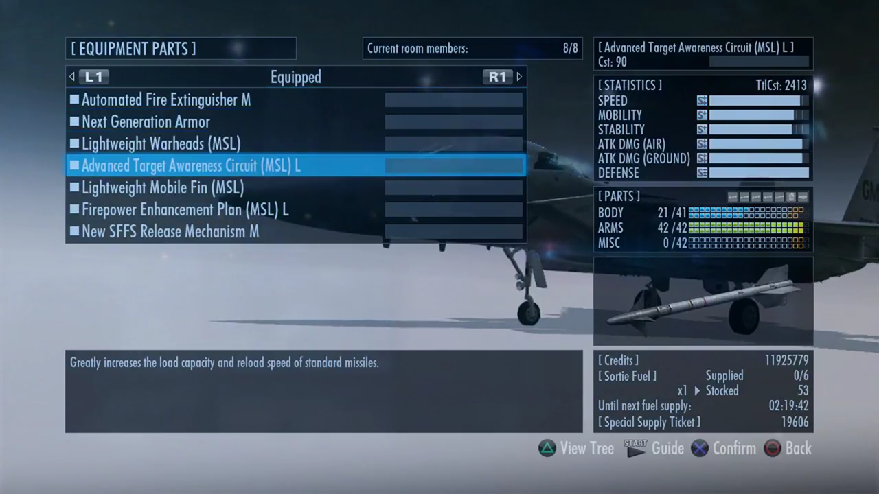 Ace Combat 7: Skies Unknown/Parts, Acepedia