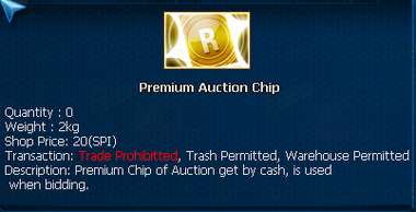 Premium auction chip