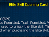 Elite skill opening card