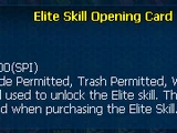 Elite skill opening card