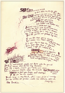 Handwritten lyrics