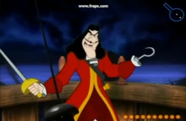 Captain Hook preparing to sword-fight