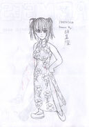 Phoenixia in a Qipao dress.
