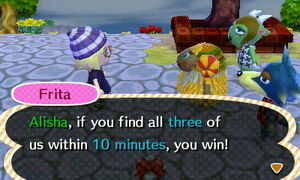 3 Villagers getting ready to play Hide and Seek