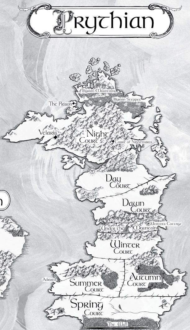 Map of Prythian, ACOTAR Map, Realm of Faeries Map, A Court of