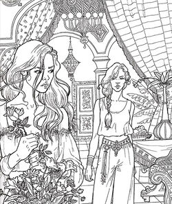 A court of thorns and roses coloring book - polish, but the pictures  inside and the cover are the same :)