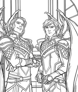 ACOTAR coloring book, completed page