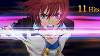 Asbel's first regular cut-in for Tenha Jinraidan or Blast Calibers when in Accel Mode.