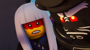 Harumi tells Garmadon it's not safe to stay on the tower.