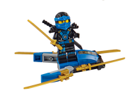 Jay on his hoverboard in minifigure form.