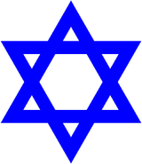 The Star of David, the common symbol of Judaism.