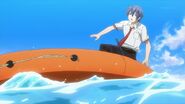 Saku in the raft