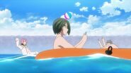 Chiguma playing his game in a raft