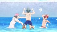 Sosuke joining with Uta and Mike in the ocean