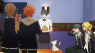 Saku bringing honey toast to Hinata, Mitsuki, Ryo, and Satsuma
