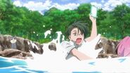 Chiguma being dragged in the water by Uta