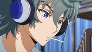 Sosuke chewing a lolipop and composing a song