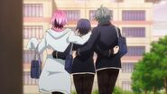 Saku, Sosuke, and Uta with arms around each other's backs