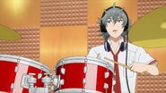 Sosuke playing on the drums