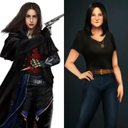 Maria Williams and Isabelle Allard side by side. Note their similar body types