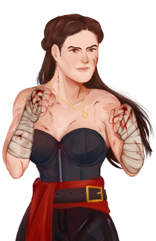 Alana during her fight against Isaac Walsh at the Crawley Fight Club      c.June 1861.