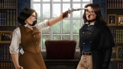 Maria Williams holding a bloody Alana Rose Dorian at gunpoint during their final encounter, May 1876.