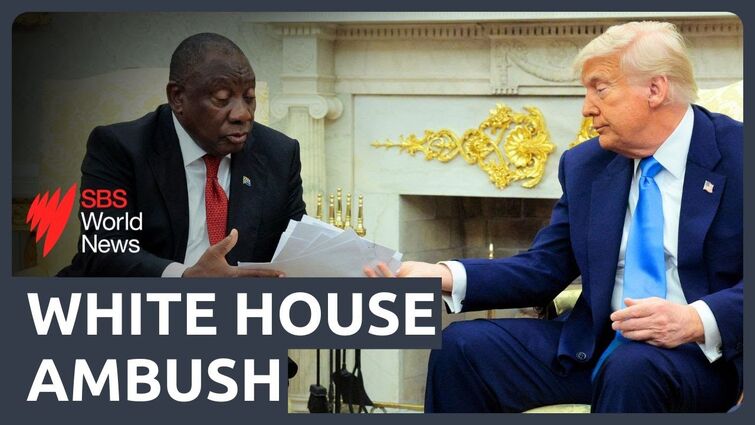 Donald Trump ambushes South African president with false genocide claims