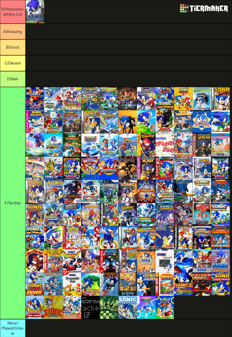 Sonic Games Tier List 