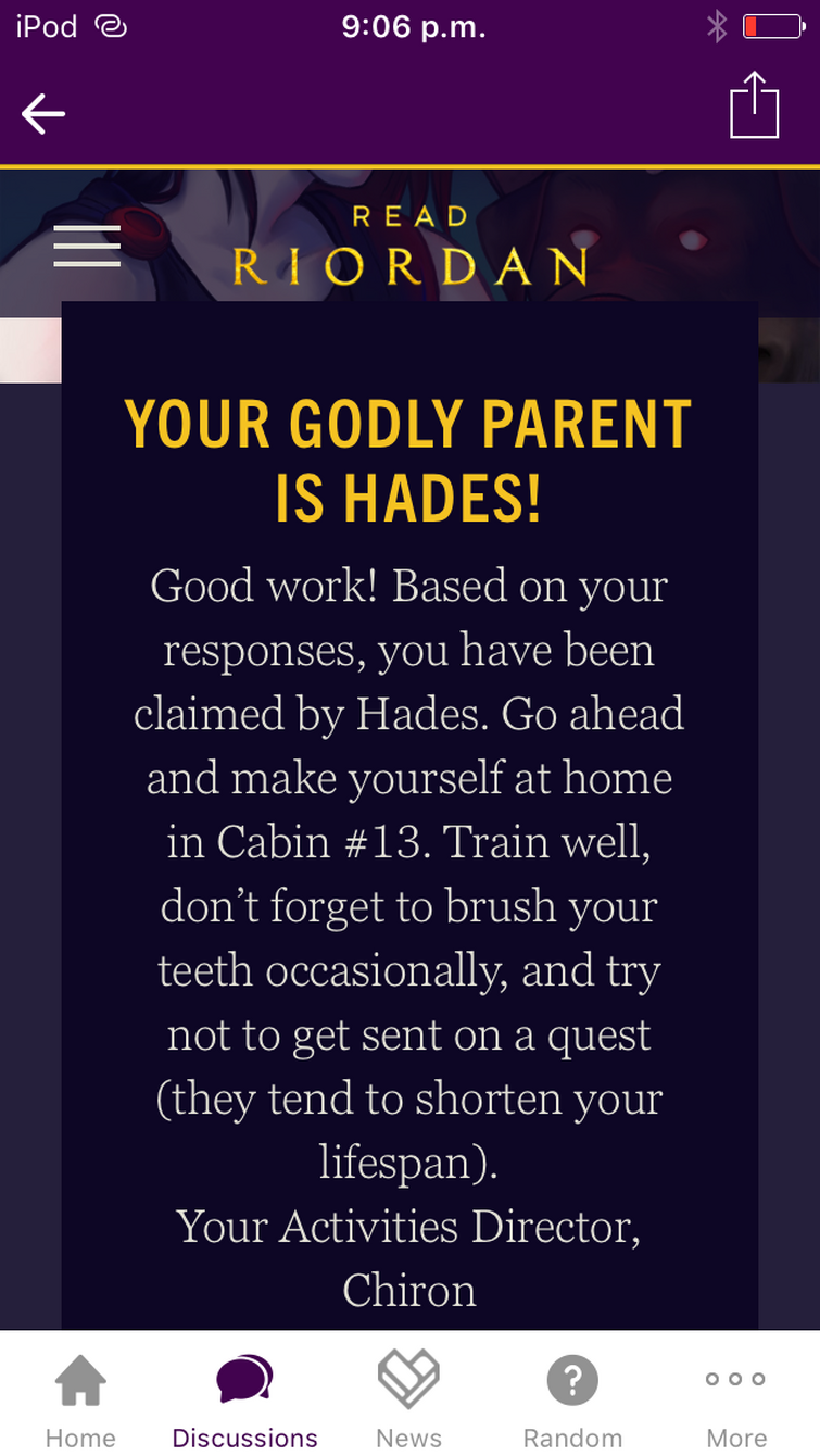 Percy Jackson~ Who is your godly parent?