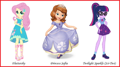 Fluttershy Princess Sofia and Twilight Sparkle