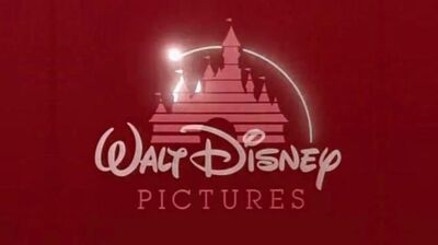 Walt Disney Pictures logo (Closing Red Background Variant)