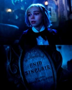 Enid Sinclair and her tombstone
