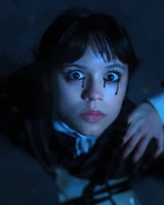 Wednesday Addams with black tears