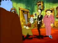 Lurch, Uncle Cleaver, Morticia, and Gomez