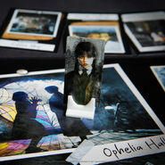 Wednesday character on a picture of Ophelia Hall